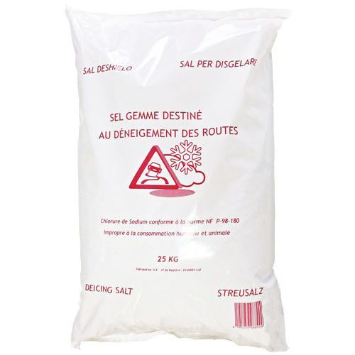 Sel De Déneigement - Sac 25 Kg (0,40€/kg) - Haut Pouvoir Fondant - Idéal Routes Et Allées