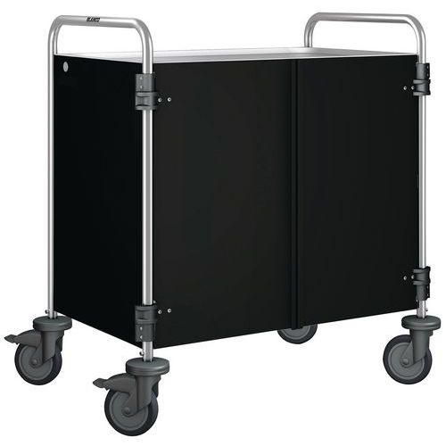 Chariot De Service Habillage Noir - 2 Plateaux