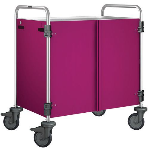 Chariot De Service Habillage Violet - 2 Plateaux