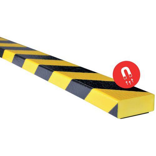 Profilés Flexibles Magnétiques Noir / Jaune. Type D 10x1 M