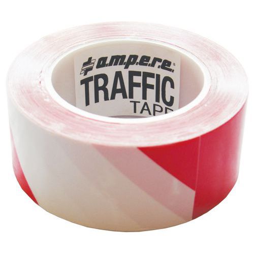 Rouleau Adhésif De Marquage Rouge / Blanc 30mx50mm Série 2