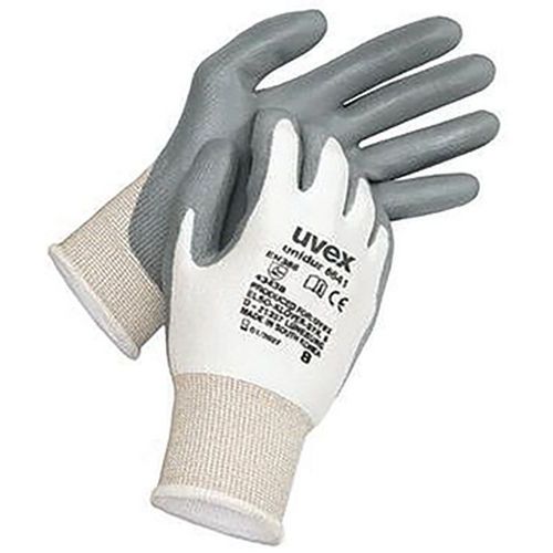 Uvex - Gants anticoupure Unidur 6641 - Taille 7 - Protection contre la coupure - Polyuréthane Paume - Lot de 10 paires