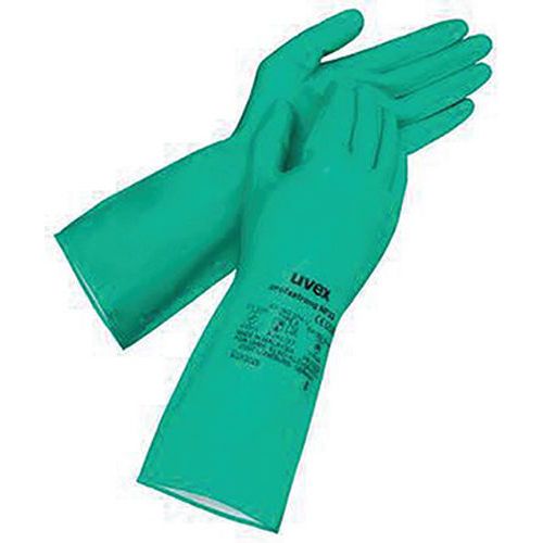 Uvex - Gants de protection chimique Profastrong NF33 - Taille 11 - Coton Vert - Usage alimentaire - Lot de 12 paires