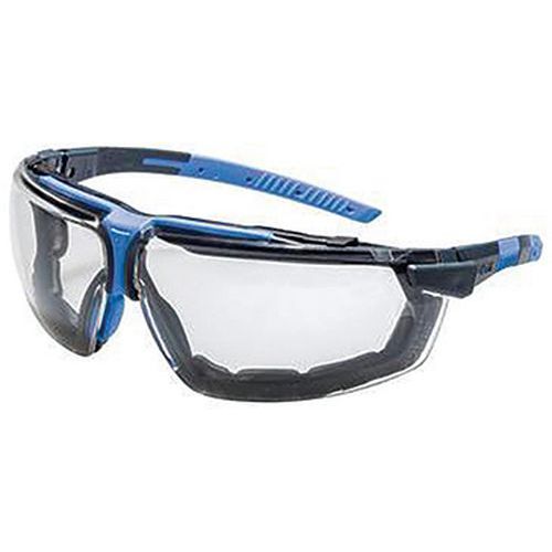Uvex - Lunettes de protection I-3 S - Antirayures, antibuée, anti-UV - Monture bleue - Polycarbonate - 35g