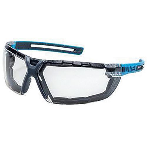 Uvex - Lunettes X-fit Pro - Protection Anti-Rayures, Anti-Buée, Anti-UV - Monture Bleue - Polycarbonate