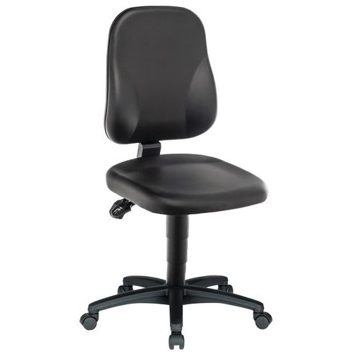 Siège Bas Multitalent Vinyle Noir Roulettes