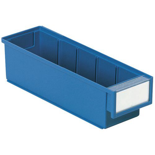 Bac D'étagère Bleu Étiquette Incluse Sans Séparation