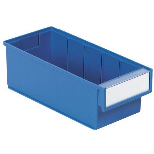 Bac D'étagère Bleu Étiquette Incluse Sans Séparation