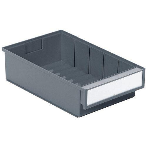 Bac D'étagère Gris Étiquette Incluse Sans Séparation