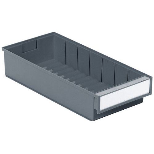 Bac D'étagère Gris Étiquette Incluse Sans Séparation