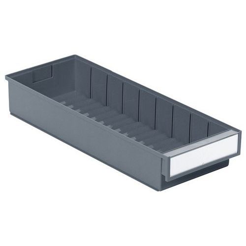 Bac D'étagère Gris Étiquette Incluse Sans Séparation