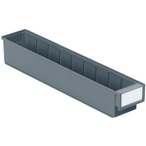 Bac D'étagère Gris Étiquette Incluse Sans Séparation