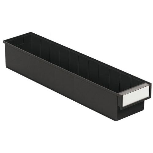 Bac D'étagère Noir Esd Étiquette Incluse Sans Séparation