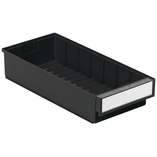 Bac D'étagère Noir Esd Étiquette Incluse Sans Séparation