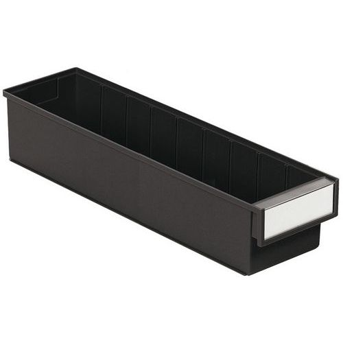 Bac D'étagère Noir Esd Étiquette Incluse Sans Séparation