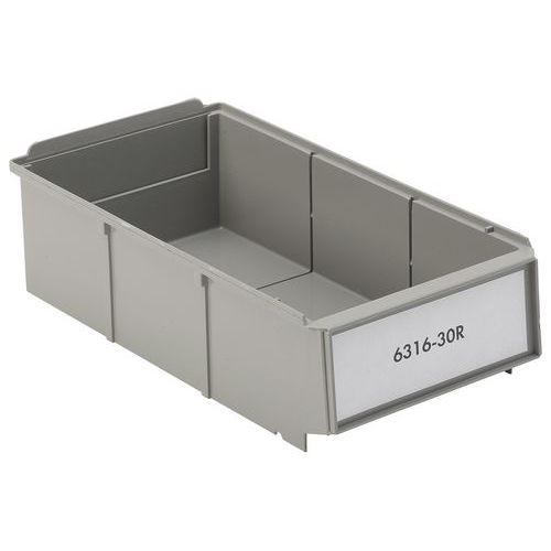 Bac D'étagère En Plastique Recyclé 300x160x85mm 28l Gris