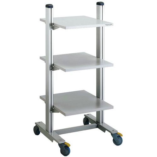 Chariot 3 Tablettes 4 Roulettes 125 Mm 150 Kg