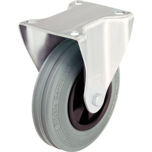 Roul. Fixe D=80mm F=50kg Bdge Caout. Non Tachant