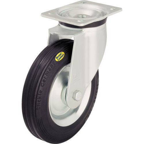 Roulette Piv Platine Souple Moy.rouleauxf=1 00kgd=100mm