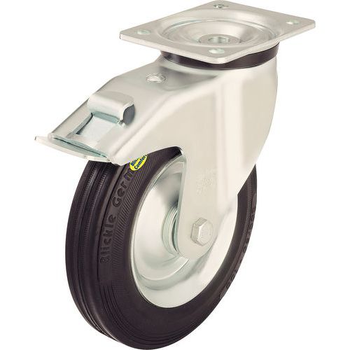 Roulette Frein Platine Souple Moy.rouleauxf=1 00kgd=100mm