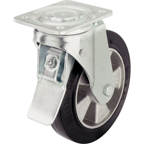 Roulette Frein Platine Elastiq Moyeubillesf=35 0kgd=150mm