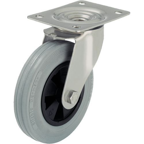 Roulette Pivotante Inox Diam 100mm Band Age Caoutchouc