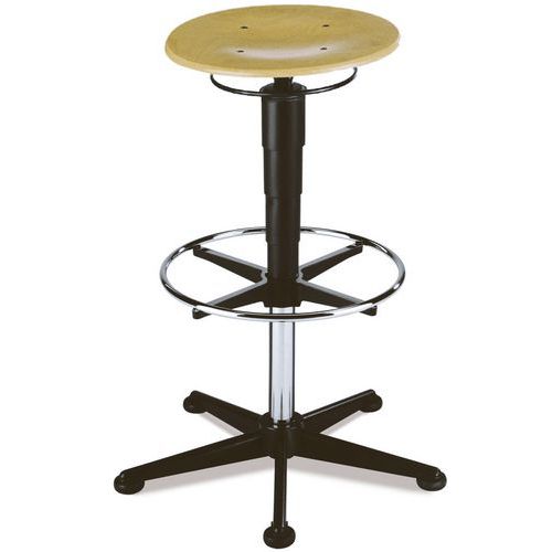 Tabouret D'atelier Réglage De La Hauteur Revêtement Hêtre