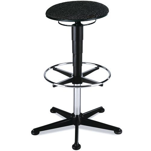 Tabouret D'atelier Piétement Acier Sur Patins