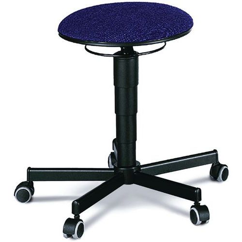 Tabouret D'atelier Piétement Acier Sur Roulettes