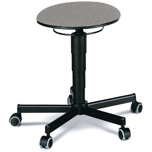 Tabouret D'atelier Piétement Acier Sur Roulettes