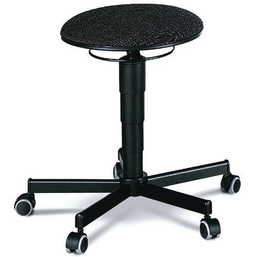 Tabouret D'atelier Piétement Acier Sur Roulettes