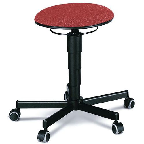 Tabouret D'atelier Piétement Acier Sur Roulettes