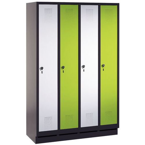 porte métal gris-vert, 4 colonnes porte métal gris-vert, 4 colonnes