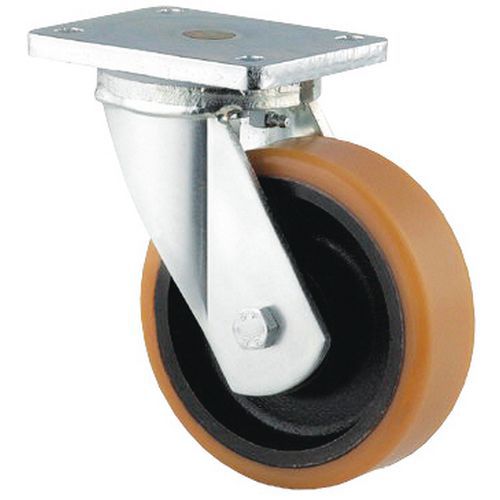 Roue Pivotante Polyuréthane Force:1000 Kg H Ht:245 Mm