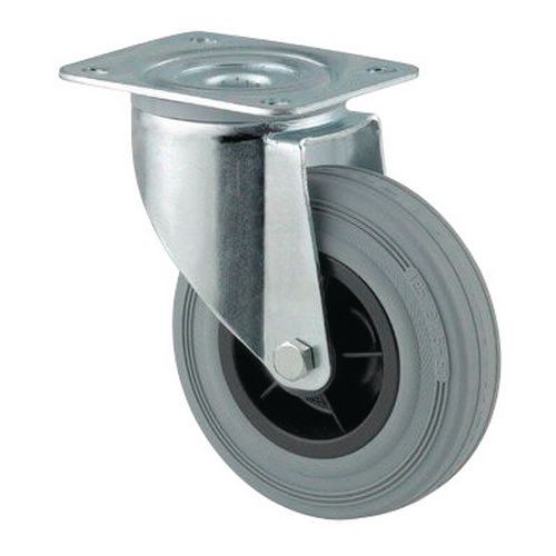 Roue Pivotante Caoutchouc Force:100 Kg H Ht:155 Mm