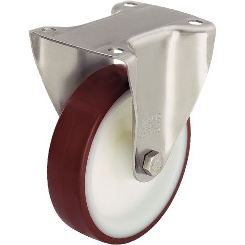 Roulette Fixe Inox Dia 100mm Banda Ge Polyurethane