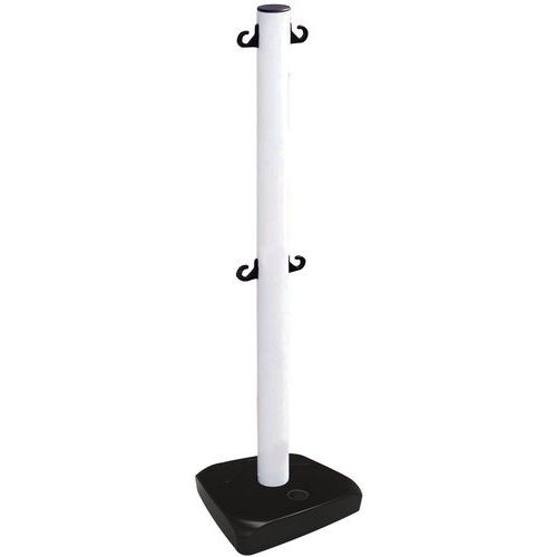 Poteau À Double Chaîne Blanc Sur Socle