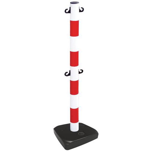 Poteau À Double Chaîne Rouge /blanc Sur Socle