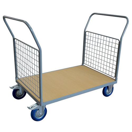Chariot Plateaux 700x1200 Mm 2 Dossiers Grillagés - 500 Kg
