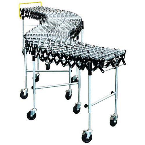 Convoyeur Galets Acier Extensible - 6 Pieds - Largeur 600 Mm