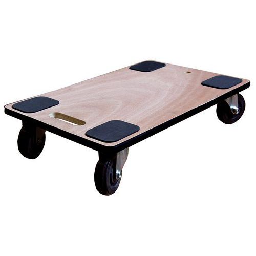 Plateau Roulant Bois Avec Plots Caoutchouc 600x400 Mm - Force 350 Kg