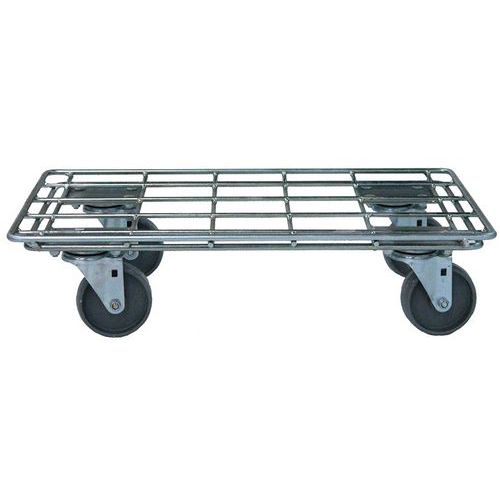 Stockman - Plateau roulant acier 400 kg 800x600 mm - Roulettes 130 mm - Gris - Robuste et pratique