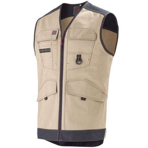 Gilet De Travail Trowel Beige/noir T3 - Homme