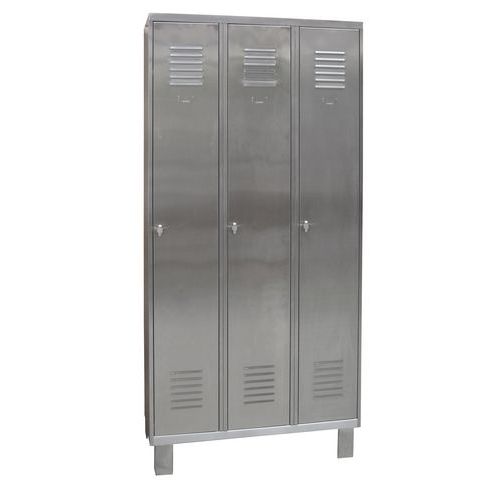 Vestiaire inox 1 à 3 colonnes - Industrie salissante - Sur pieds