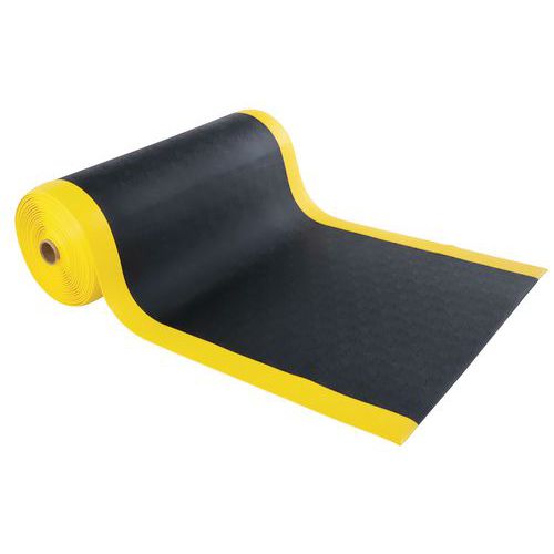Rouleau 18.3ml Noir + Bande Jaune Surface Granulee 0122m