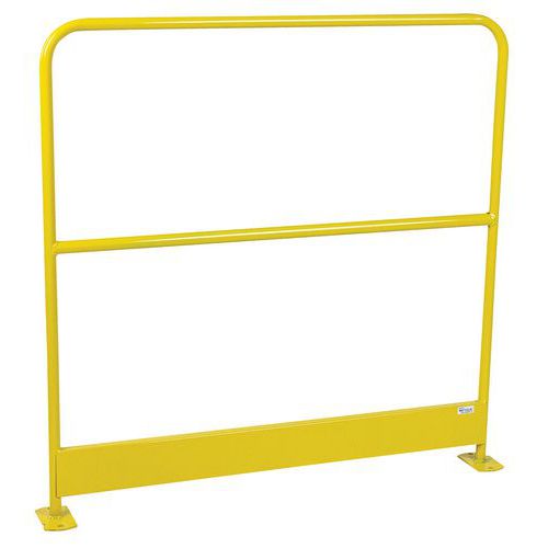 Barrière de protection avec plinthe - Acier Jaune RAL 1023 - H 1000 x L 1000 mm - Robuste et Durable