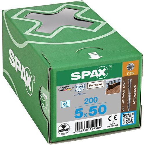 200 Vis Terrasse Empreinte T-star Plus Inoxydable Ø 5x50