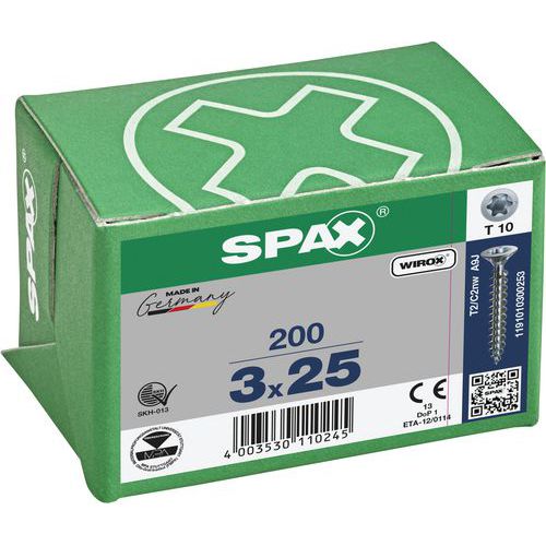 200 Vis à Tête Fraisée Emp.t-star Plus F.total Ø 3x25