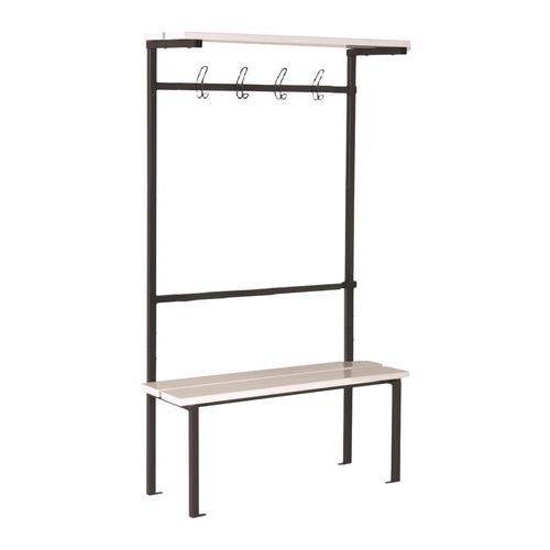 Banc vestiaire lattes PVC 1 ou 2 m 4 à 8 patères - Simple face à l'unité