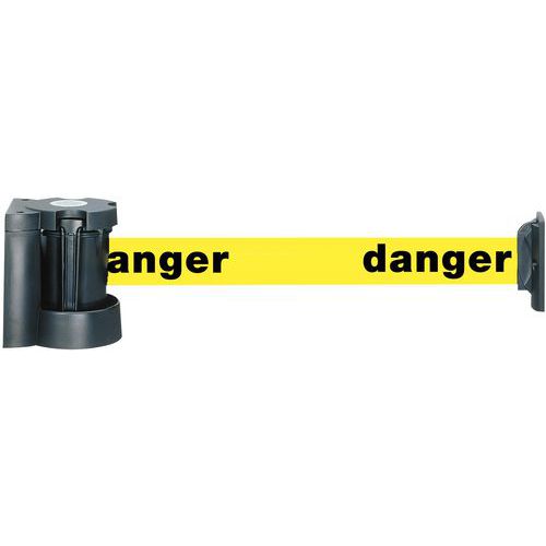 Support Mural Noir Avec Sangle 3m Jaune + Marq Uage Danger